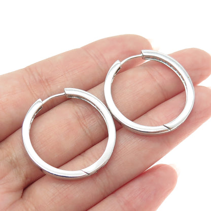 DEE BERKLEY JEWELRY 925 Sterling Silver Round-Cut Shaped C Z Huggie Earrings