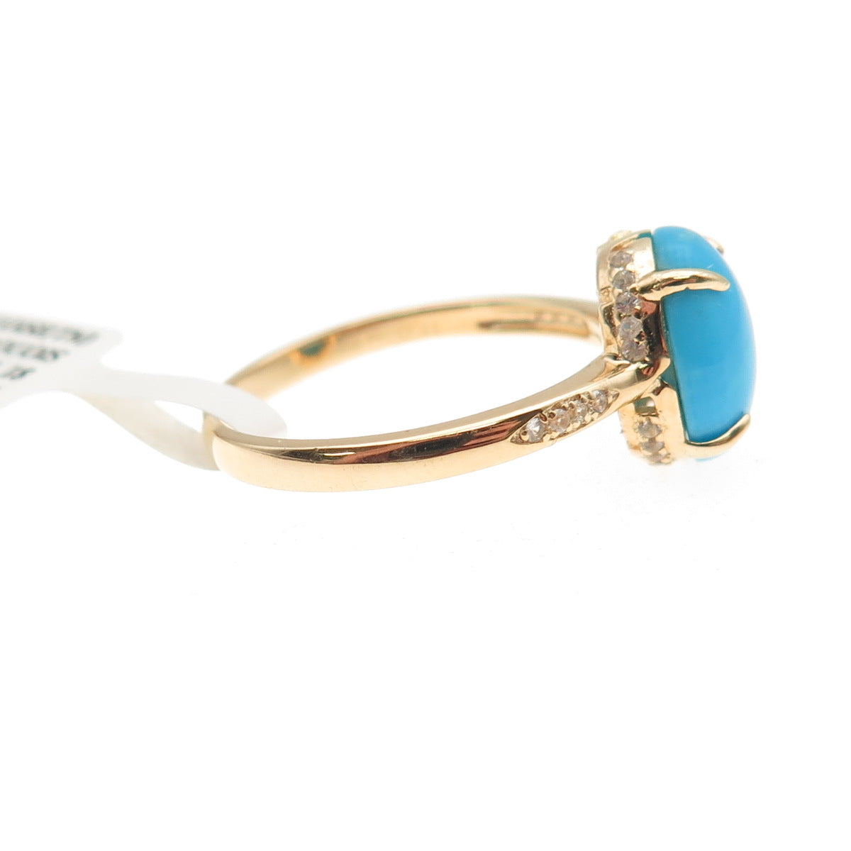 Tehya Oyama Sterling 18K Gold Plated Sleeping Beauty Turquoise Topaz Ring Size 8