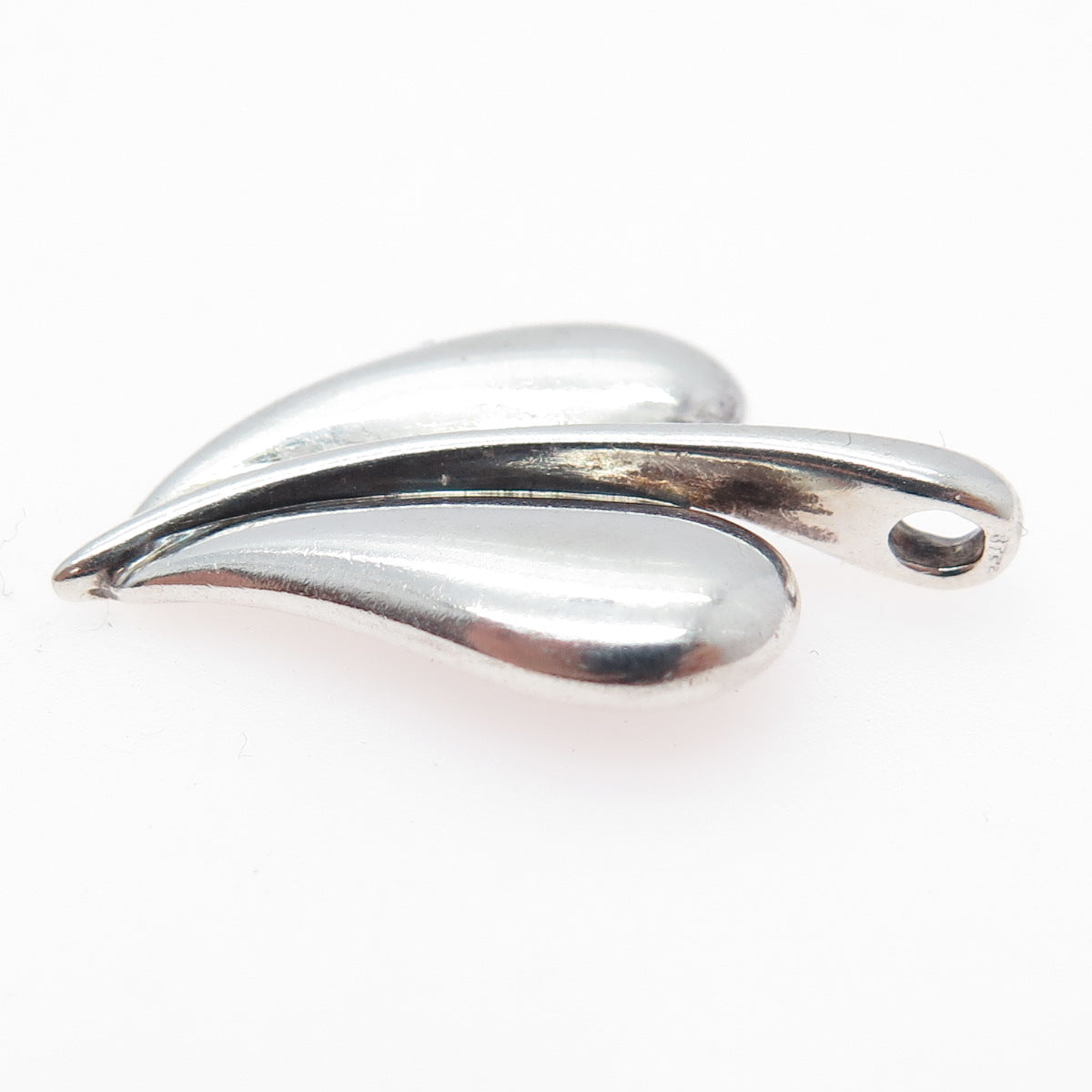 925 Sterling Silver Vintage Lotus Leaf Oxidized Pendant