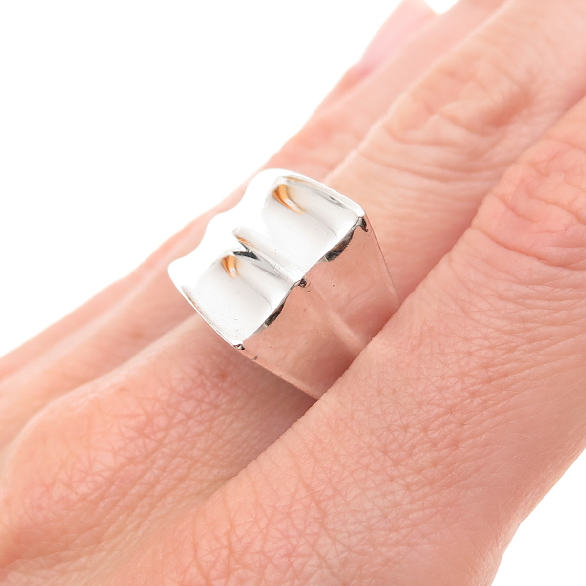 Joachim S'Paliu 925 Sterling Silver Vintage Spain Modernist Ring Size 7