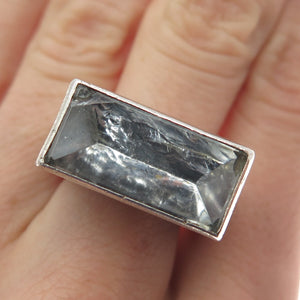 MARIELLA PILATO 925 Sterling Silver Vintage Hewn Crystal Quartz Ring Size 7.5