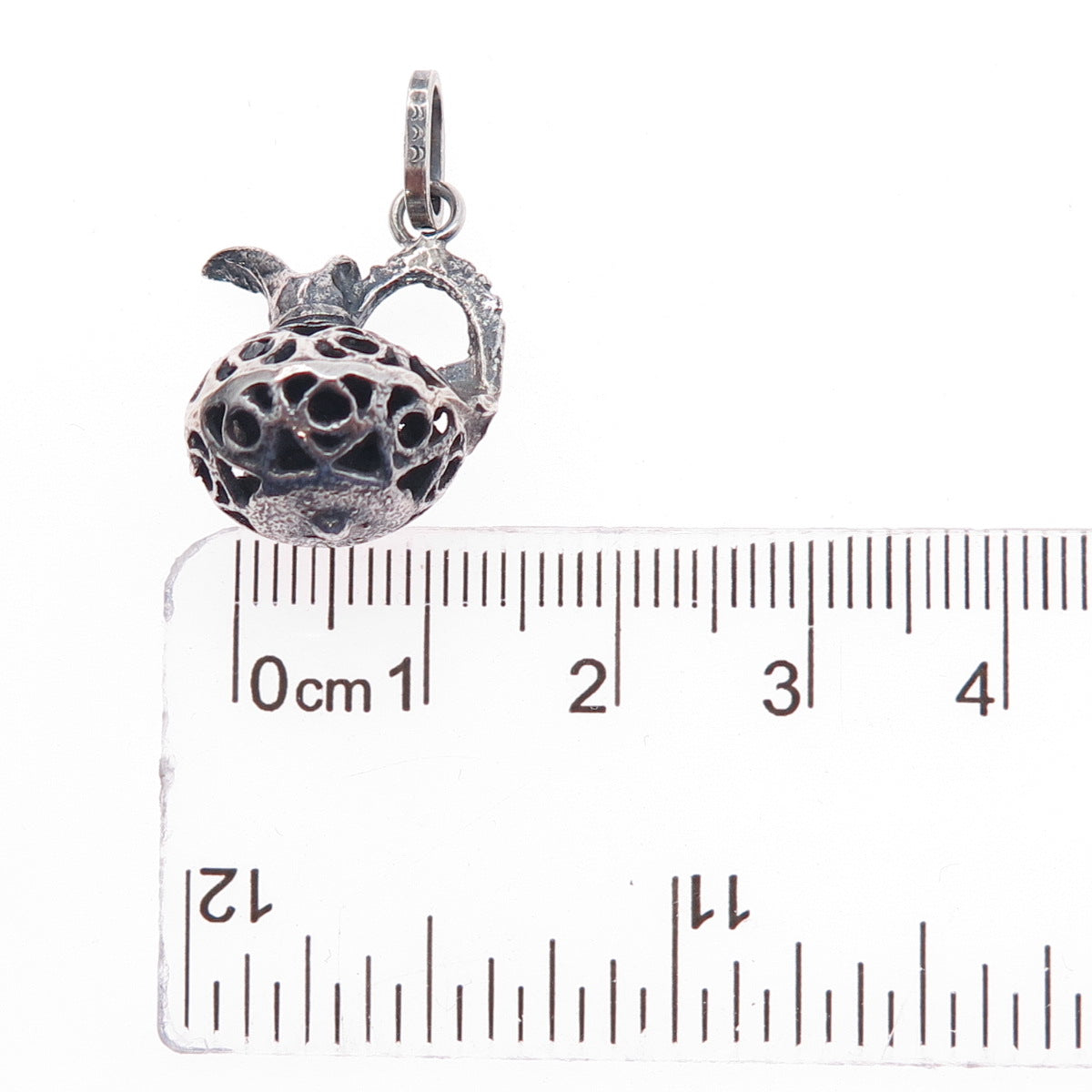 925 Sterling Silver Vintage Ornate Pitcher Oxidized Mini 3D Charm Pendant