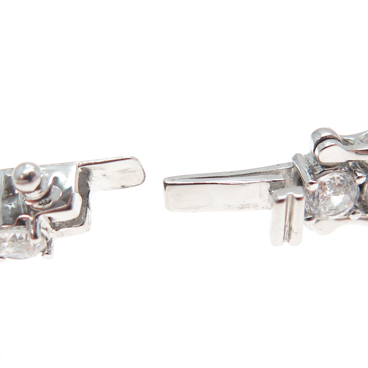 925 Sterling Silver Round-Cut C Z Tennis Link Bracelet 7.25"