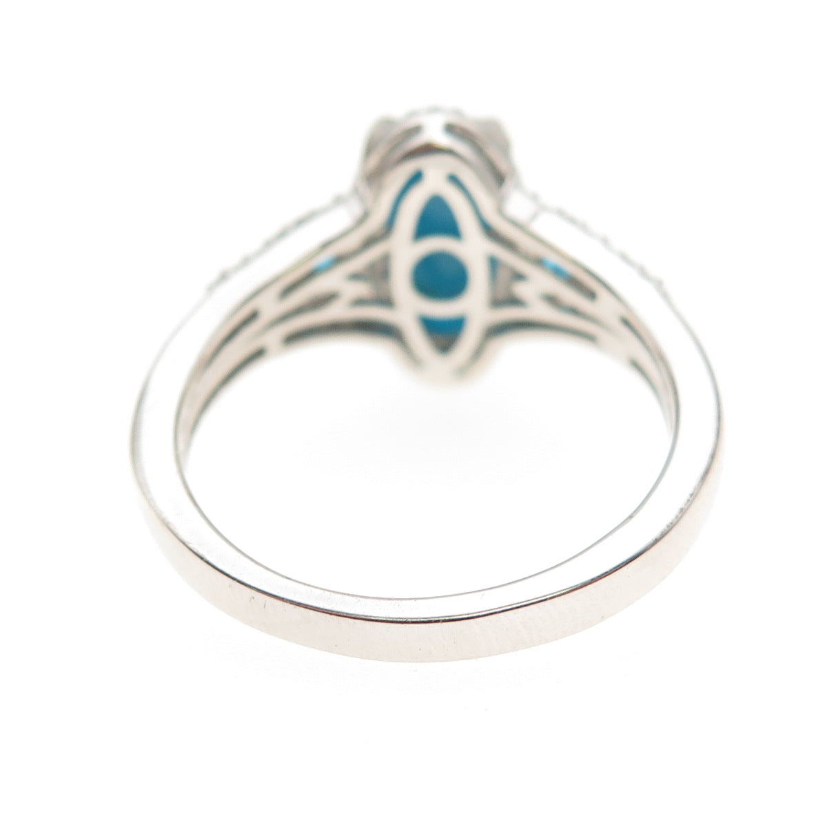 Chuck Clemency 925 Sterling Real Turquoise Apatite & White Topaz Ring Size 8.25