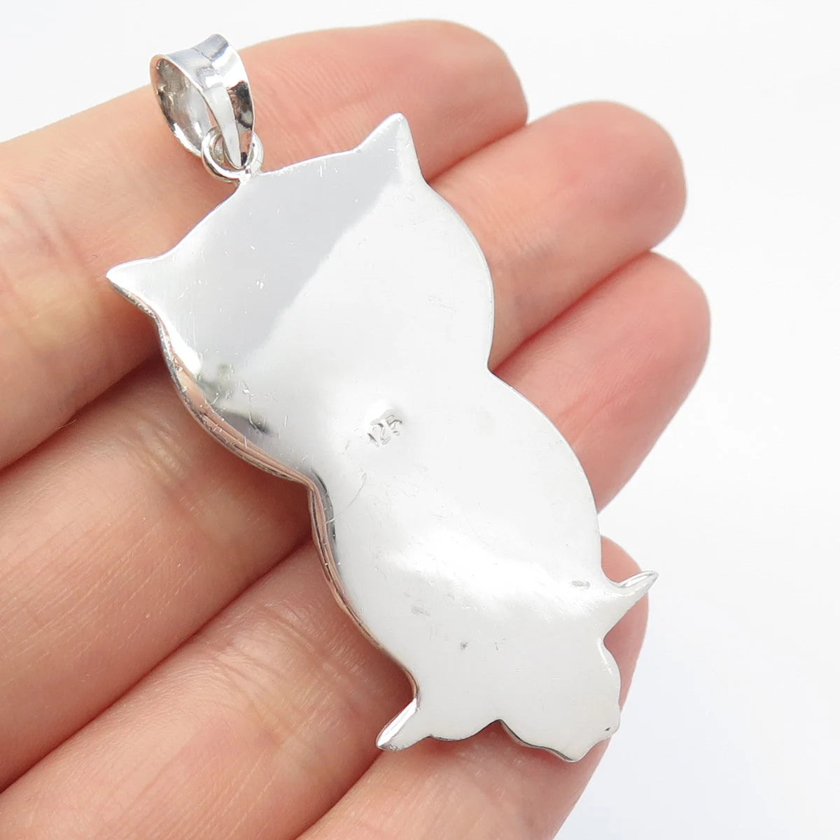 925 Sterling Silver Vintage Wise Owl Pendant