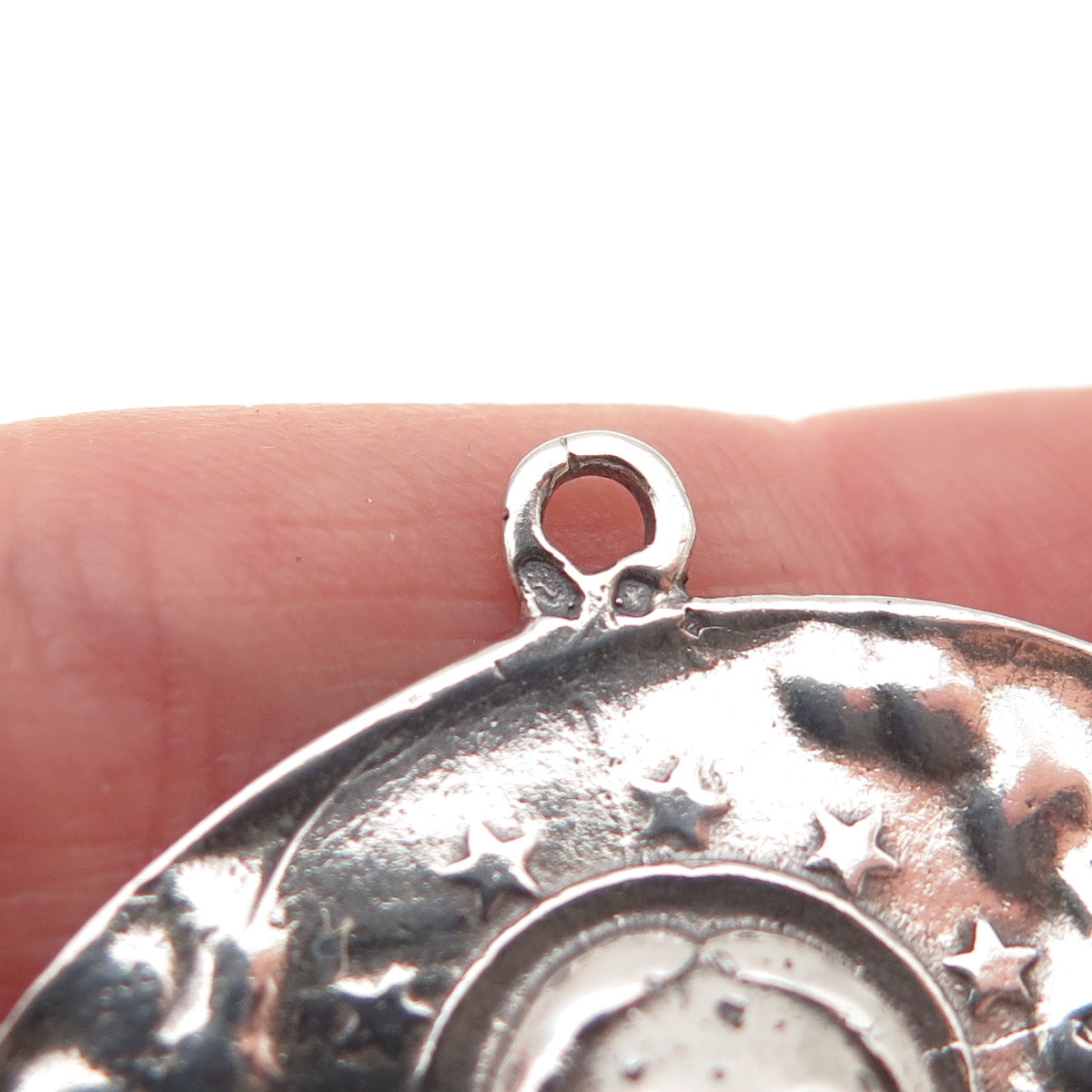 800 Silver Antique Art Deco European Mary Magdalene Medal Pendant