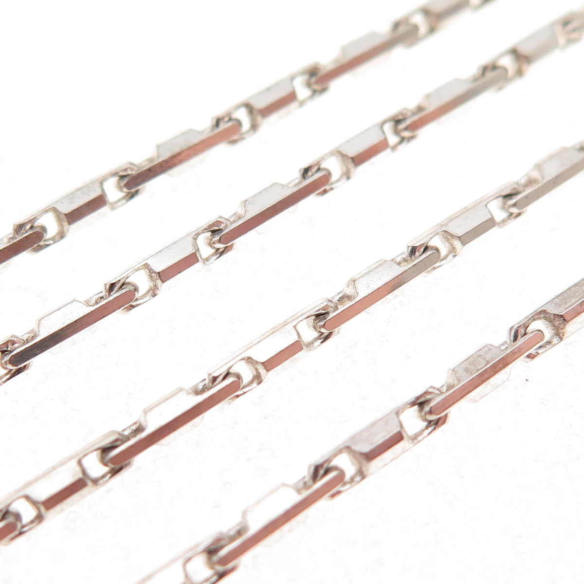 925 Sterling Silver Vintage Italy Anchor Bar Chain Necklace 24"