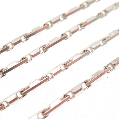 925 Sterling Silver Vintage Italy Anchor Bar Chain Necklace 24"