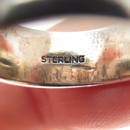 THE SILVERSMITH Sterling Silver Vintage Modernist Oxidized Band Ring Size 7.25