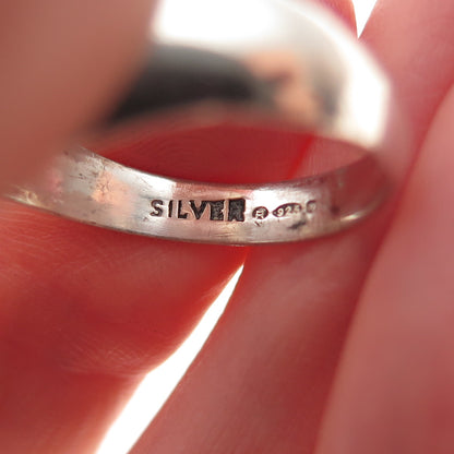 925 Sterling Silver Vintage England Engraved PG Mono Signet Ring Size 9.75