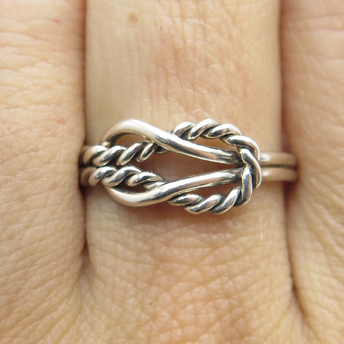 925 Sterling Silver Vintage Mariner Love Knot Ring Size 8.5