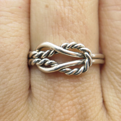 925 Sterling Silver Vintage Mariner Love Knot Ring Size 8.5