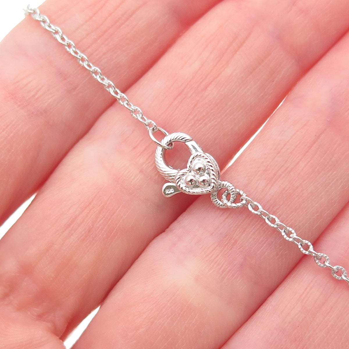 JUDITH RIPKA 925 Sterling Silver C Z Bar Pendant Cable Chain Necklace 18-20"