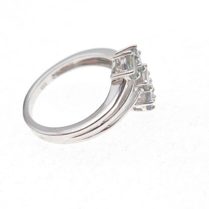 Chuck Clemency 925 Sterling Silver Real Oval-Cut Iolite Bypass Ring Size 8.25