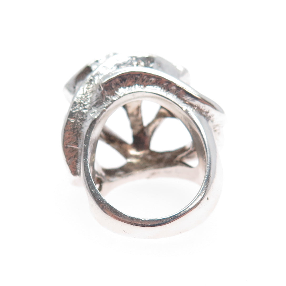 925 Sterling Silver Vintage Modernist Oxidized Ring Size 6.25