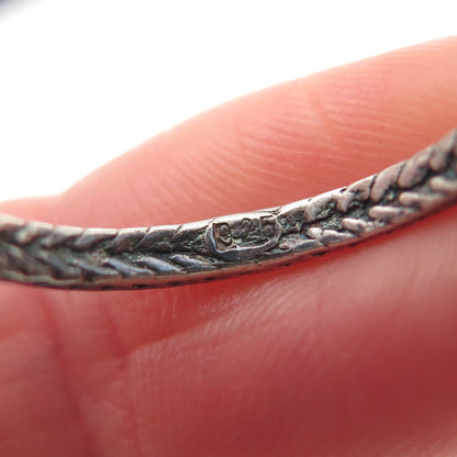 925 Sterling Silver Vintage Spiga Link Stackable Oxidized Band Ring Size 7