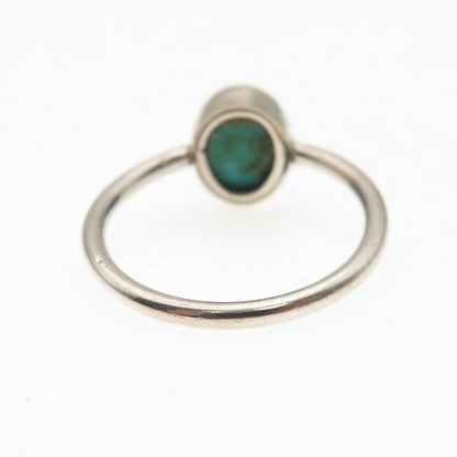 Old Pawn Sterling Silver Vintage Southwestern Kingman Turquoise Ring Size 7.5