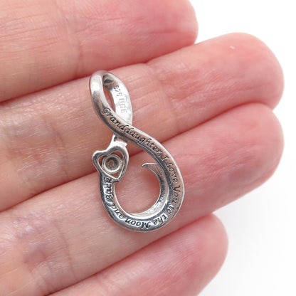 BGE BRADFORD Sterling Silver 2-Tone Real Diamond Granddaughter Infinity Pendant
