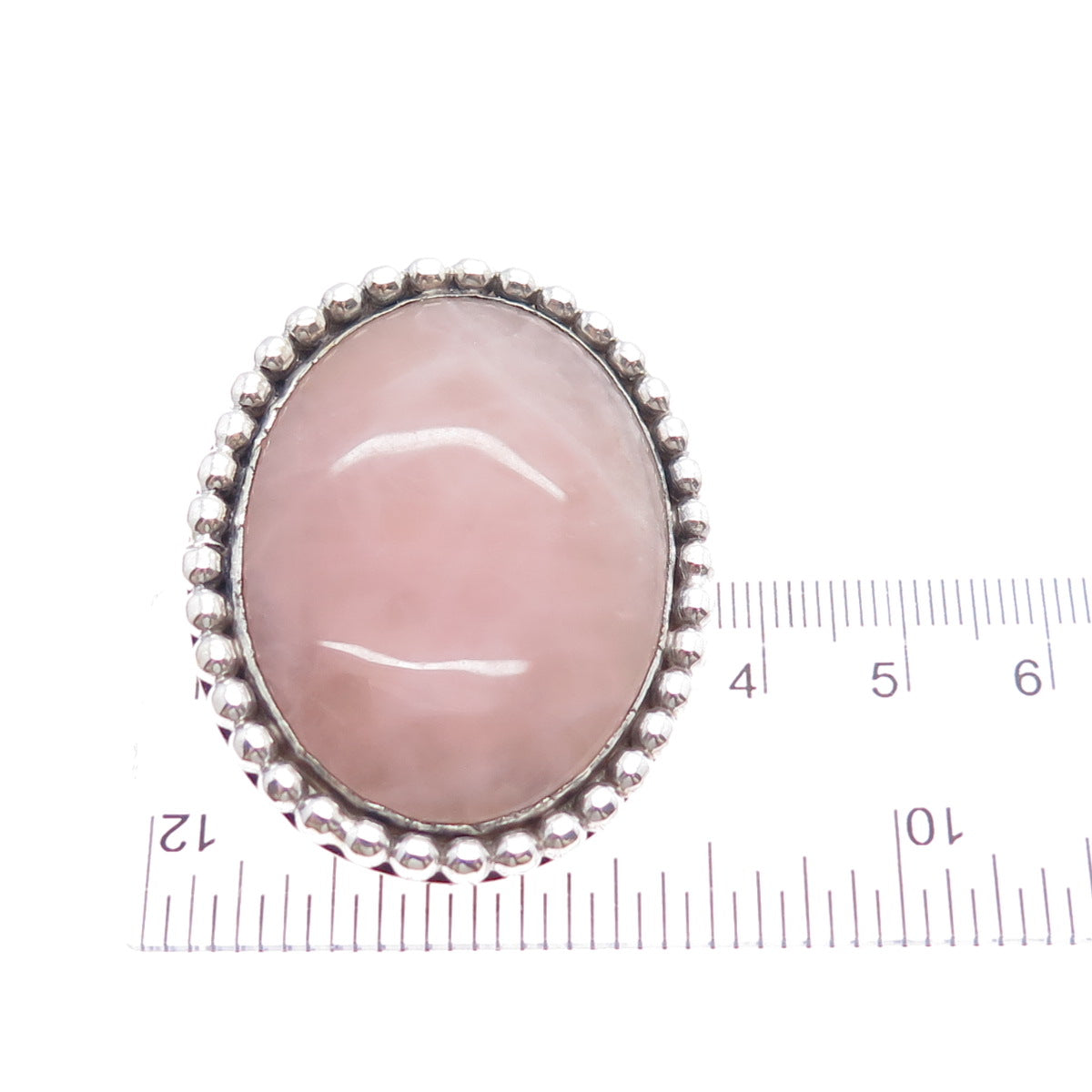 RICK MARTINEZ Old Pawn 925 Sterling Silver Vintage Rose Quartz Beaded Pin Brooch