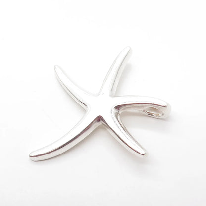 925 Sterling Silver Vintage Starfish Slide Pendant