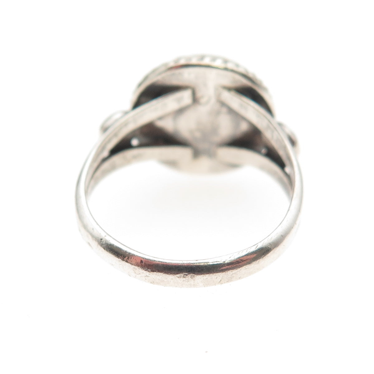 Old Pawn 925 Sterling Silver Vintage Southwestern MOP Tribal Ring Size 6