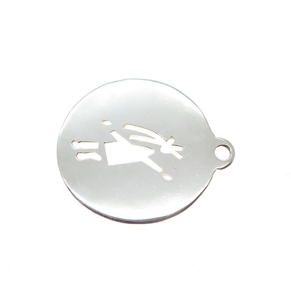 ANNI + CO. 925 Sterling Silver Vintage Mexico Modernist Girl Charm Pendant