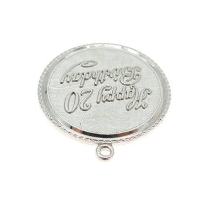 GRIFFITH & SONS CO 925 Sterling Silver Vintage "Happy Birthday 20" Pendant