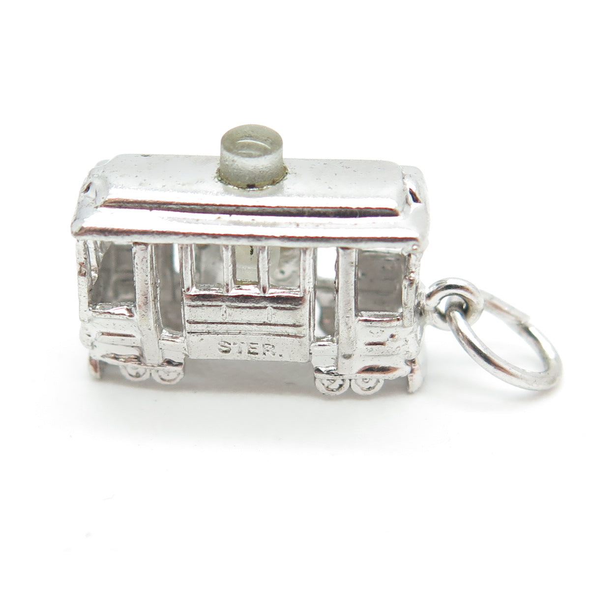 925 Sterling Silver Antique Art Deco San Francisco Cable Car Charm Pendant