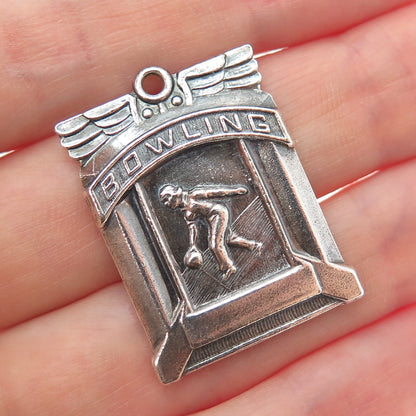 925 Sterling Silver Vintage KAAG Bowling MCWBA High Game Award Pendant