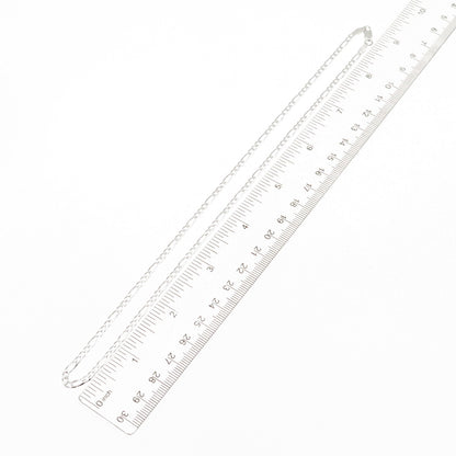 P. Lux 925 Sterling Silver Italy Figaro Chain Necklace 18"