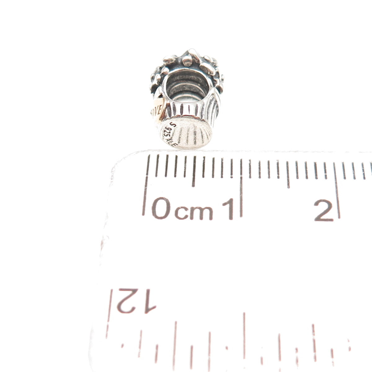 PANDORA 925 Sterling Silver & Gold Love Bouquet Slide Bead Charm