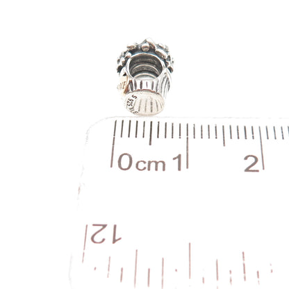 PANDORA 925 Sterling Silver & Gold Love Bouquet Slide Bead Charm