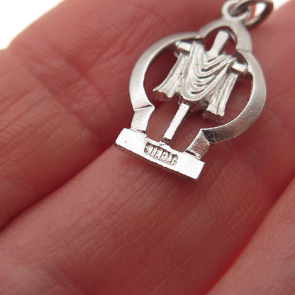 925 Sterling Silver Vintage Holy Orders Cross Mini Charm Pendant