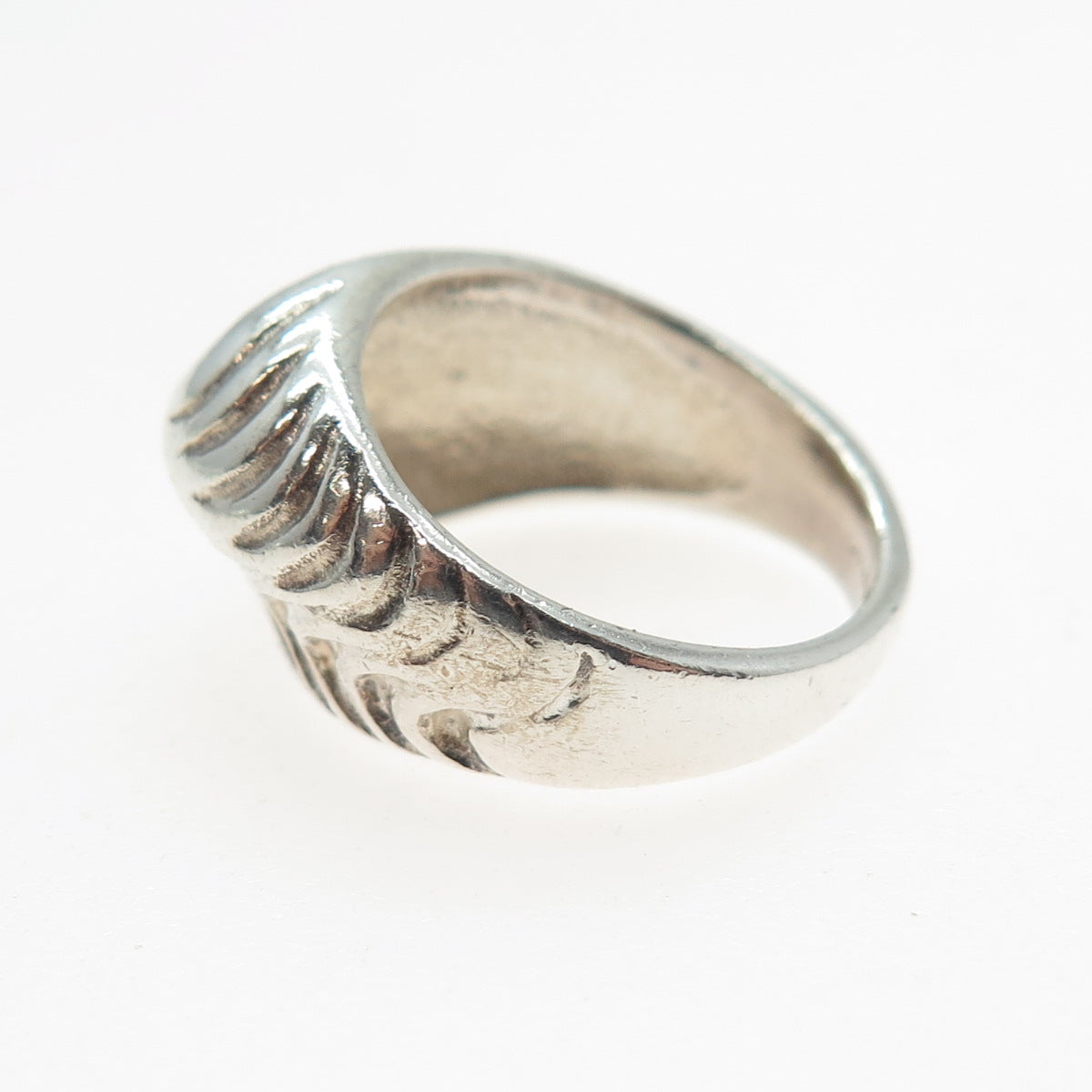 MONET 925 Sterling Silver Vintage Modernist Dome Ring Size 6