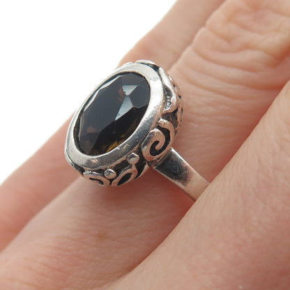 SILPADA 925 Sterling Silver Vintage Real Smoky Quartz Swirl Ring Size 8.25