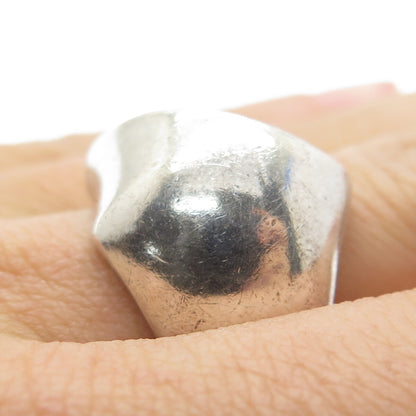 925 Sterling Silver Vintage Italy Modernist Dome Ring Size 8.75