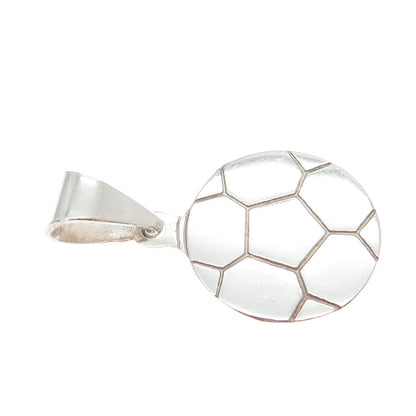 925 Sterling Silver Vintage Soccer Ball Charm Pendant