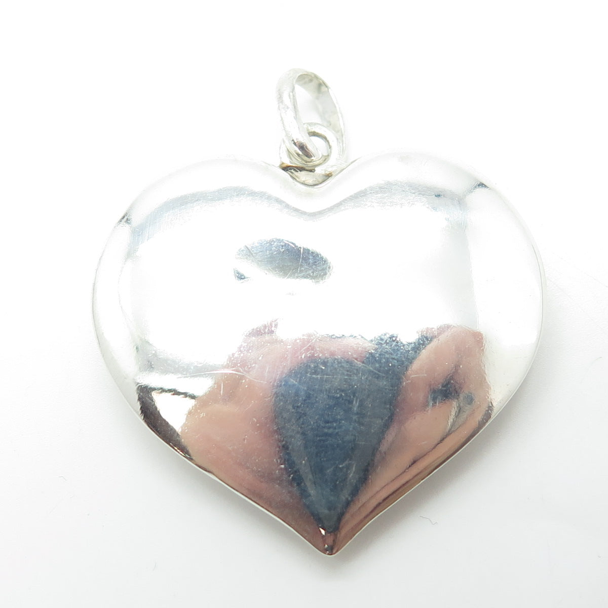 925 Sterling Silver Vintage Puffy Heart Pendant