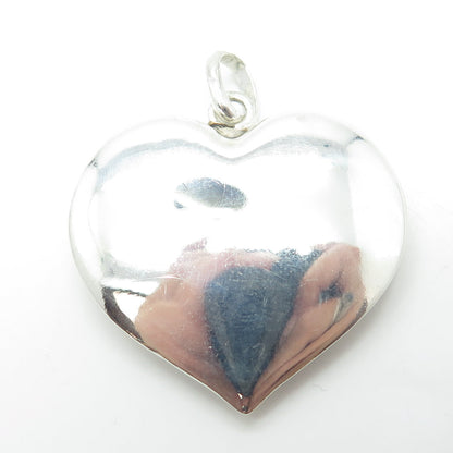 925 Sterling Silver Vintage Puffy Heart Pendant