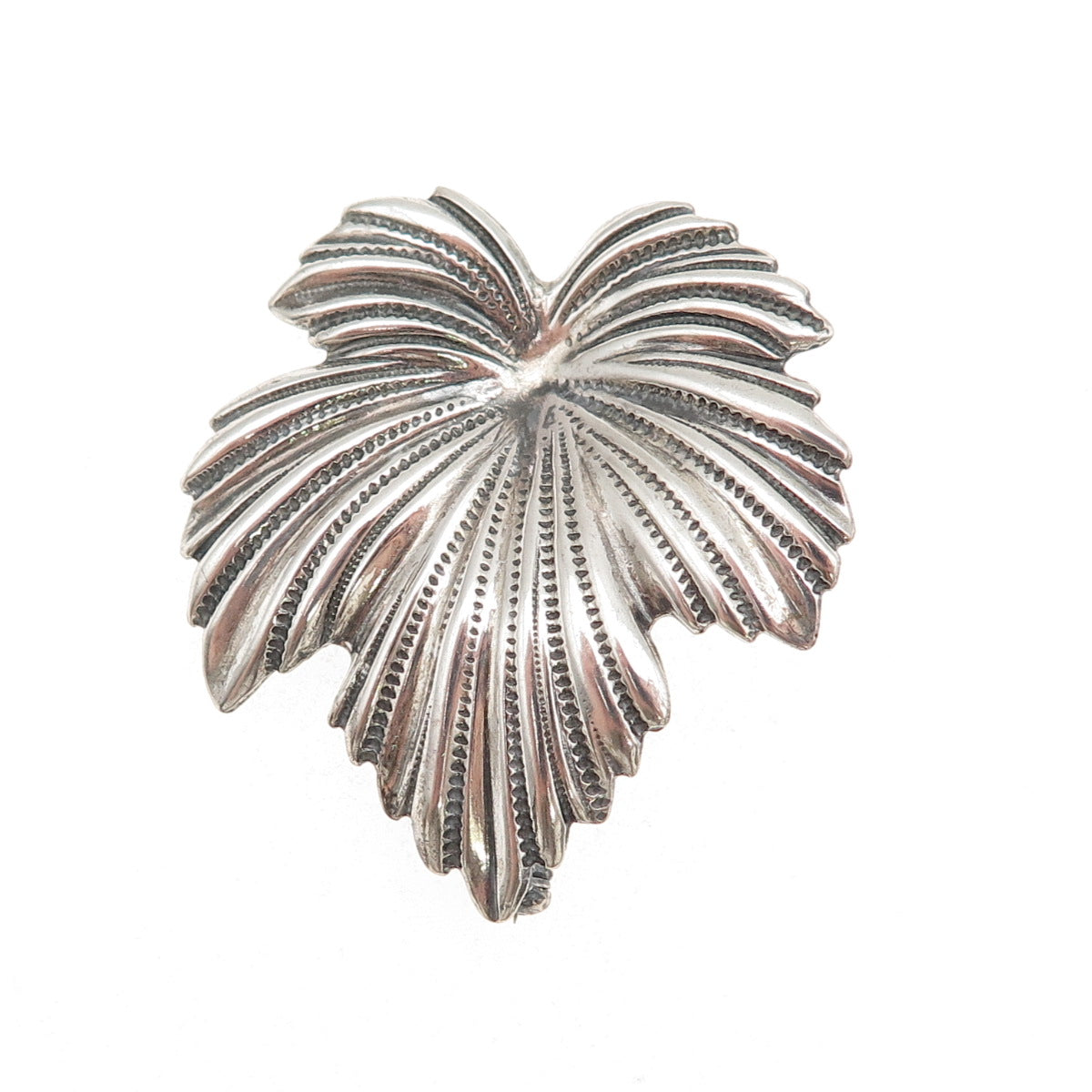 JewelArt 925 Sterling Silver Vintage Floral Leaf Oxidized Pin Brooch