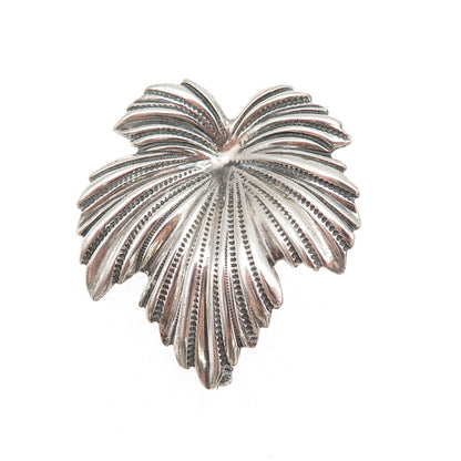 JewelArt 925 Sterling Silver Vintage Floral Leaf Oxidized Pin Brooch