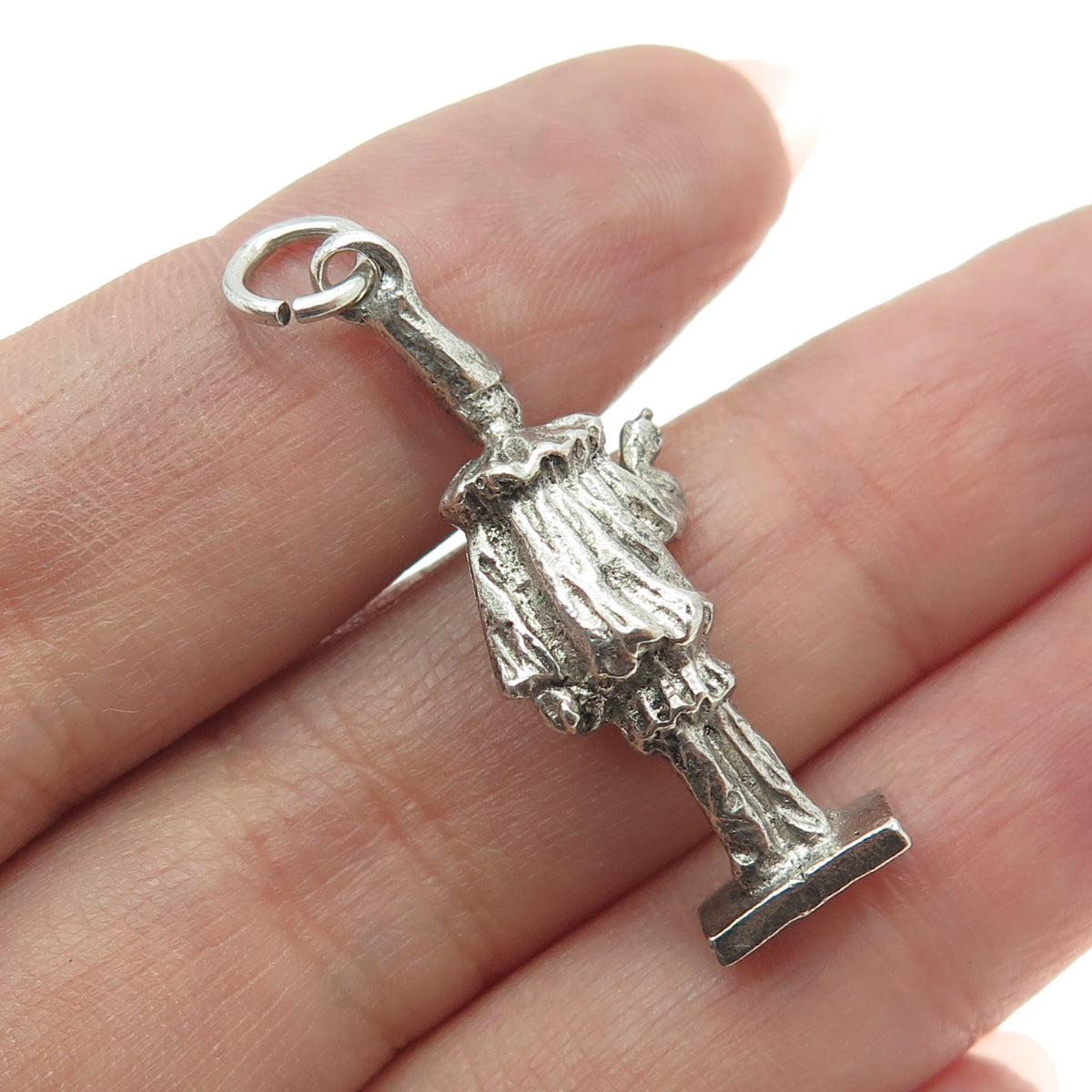 925 Sterling Silver Antique Art Deco Pierrot 3D Pendant