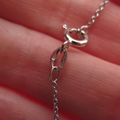 925 Sterling Silver Round-Cut C Z Graduated Drop Cable Chain Necklace 18"