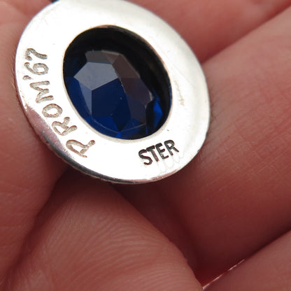 925 Sterling Vintage '67 Lab-Created Sapphire Essex Catholic High School Pendant