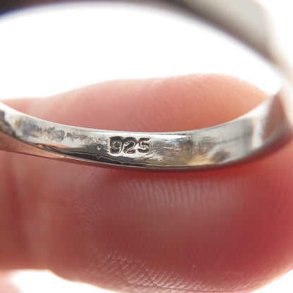 DBJ DEE BERKLE 925 Sterling Silver Vintage Faux Pearl & C Z Flower Ring Size 5.5