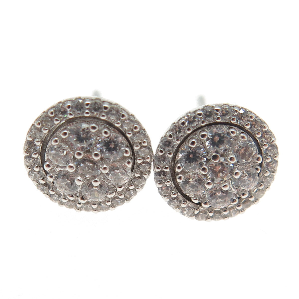 925 Sterling Silver Round-Cut C Z Interchangeable Stud Earrings