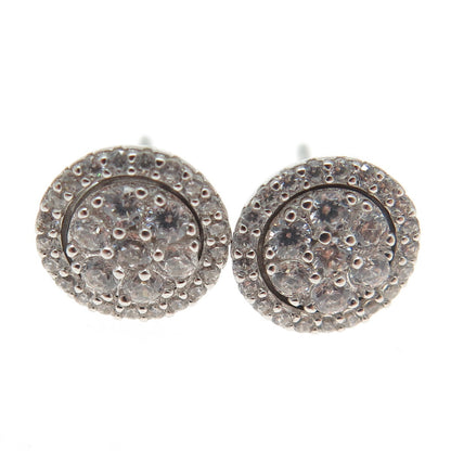 925 Sterling Silver Round-Cut C Z Interchangeable Stud Earrings