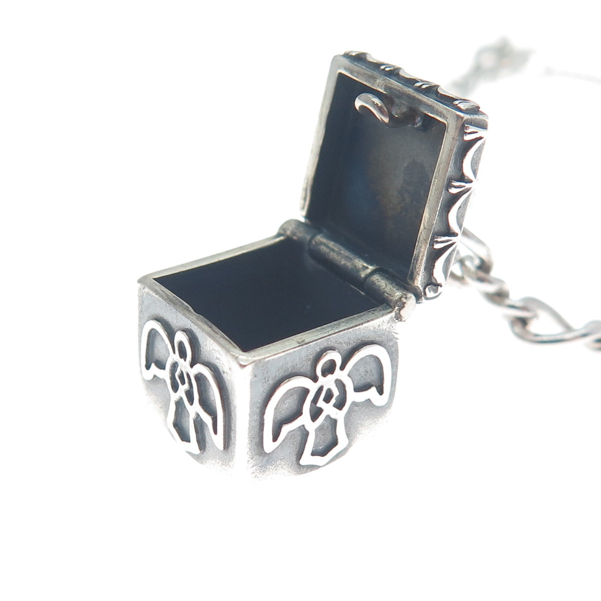 JAMES AVERY 925 Sterling Silver Vintage Holy Spirit Pill Box Charm Bracelet 7"