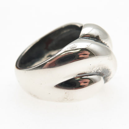 ESPO Joseph Esposito 925 Sterling Silver Vintage Modernist Ribbed Ring Size 7.25