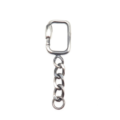 925 Sterling Silver Vintage Carabiner Oxidized Key Chain
